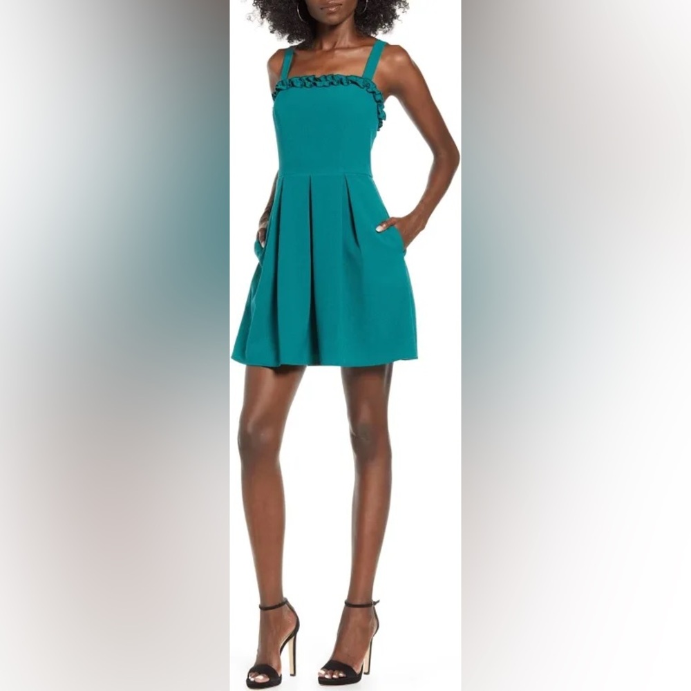 Hunter Green Pleated Dress